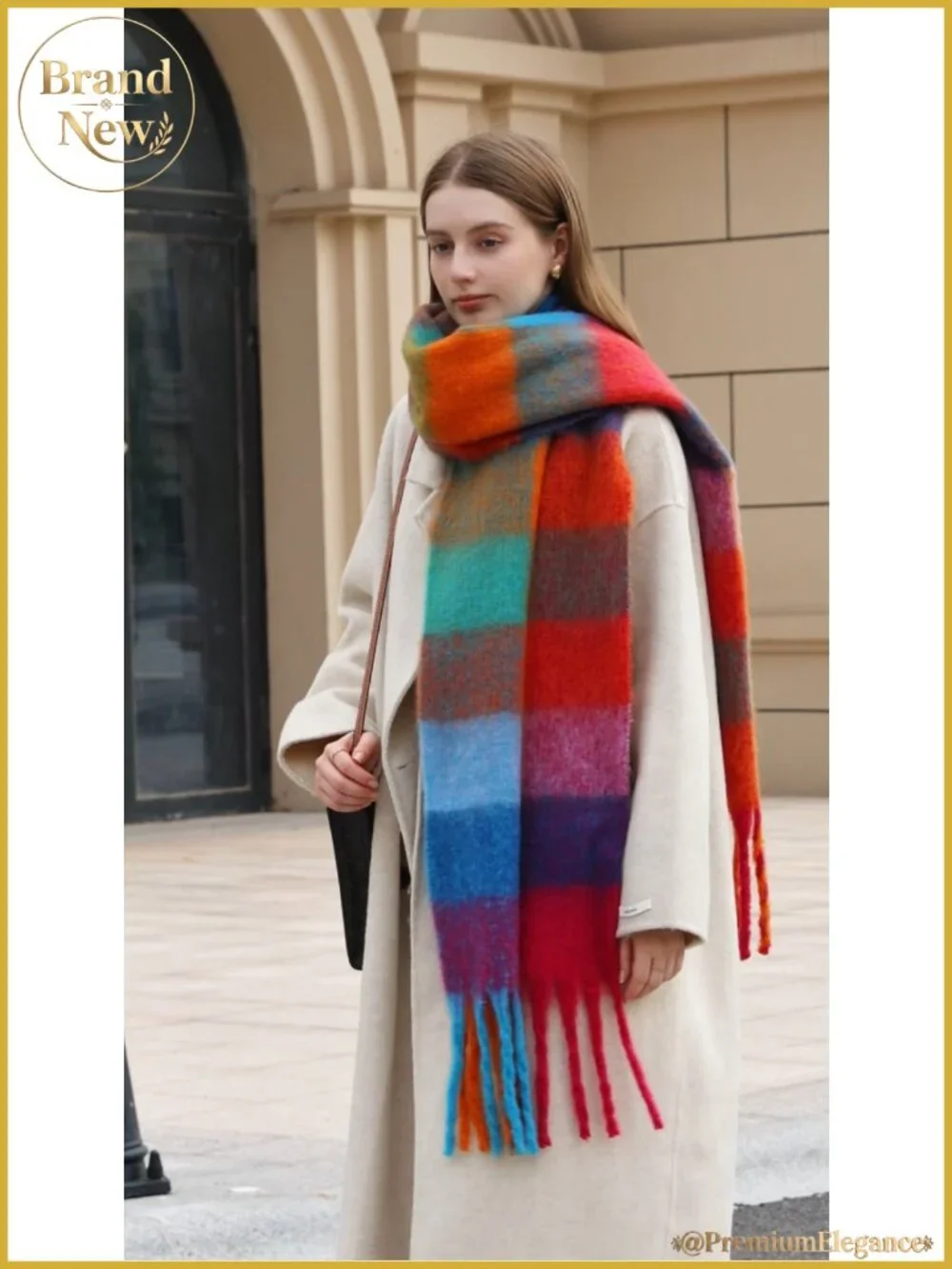 Wander Agio Women's Winter Warm Scarf Long Shawl Thick Blanket Wrap Plaid
